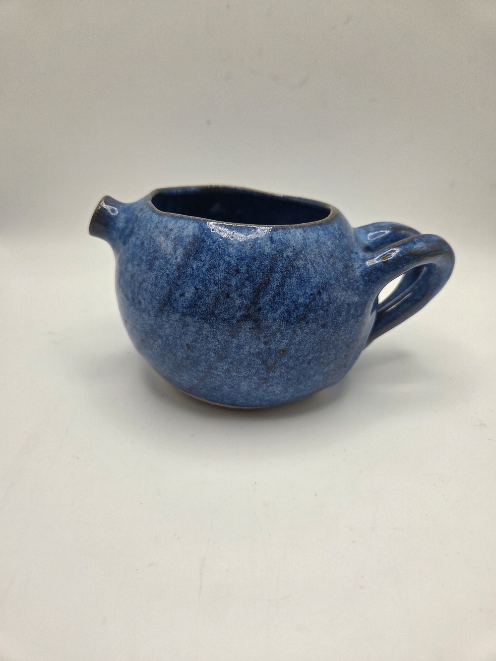 Handmade Signed Pottery Cobalt Blue Pitcher/Creamer